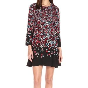 CeCe NEW Black Size 2 Trapeze A-Line Floral Dress